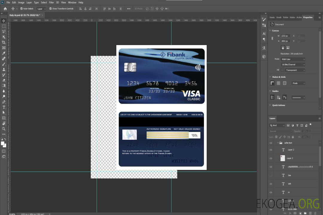 Carte visa classique Fibank Guinée template Carte visa classique Fibank Guinée template